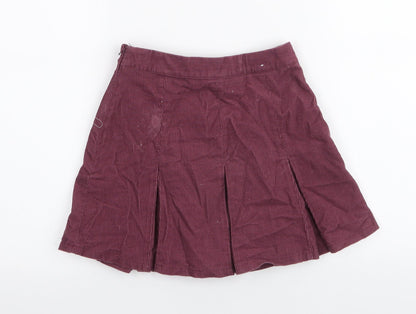 NEXT Girls Purple  Cotton A-Line Skirt Size 4 Years  Regular Zip