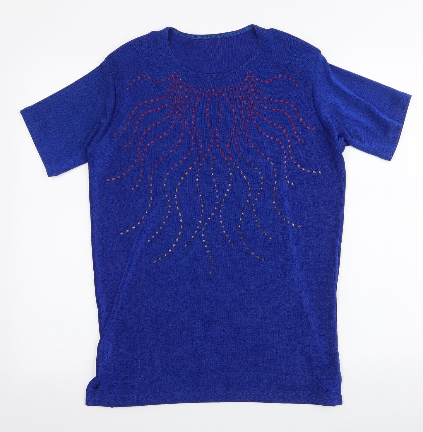 Womens UK Size S Preworn Blue Basic T-Shirt