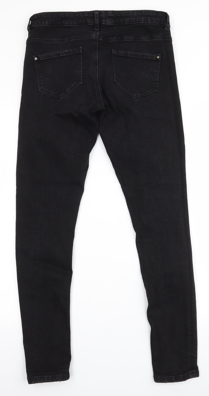 Denim & Co. Womens Black  Cotton Skinny Jeans Size 10 L29 in Slim Zip