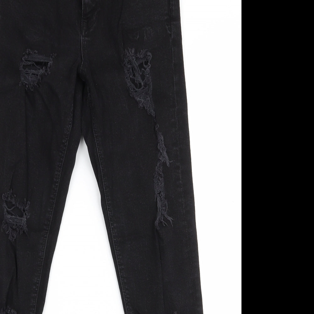 Denim & Co. Womens Black  Cotton Skinny Jeans Size 10 L29 in Slim Zip