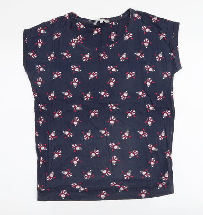 Womens UK Size 12 Red Herring Blue Jersey T-Shirt