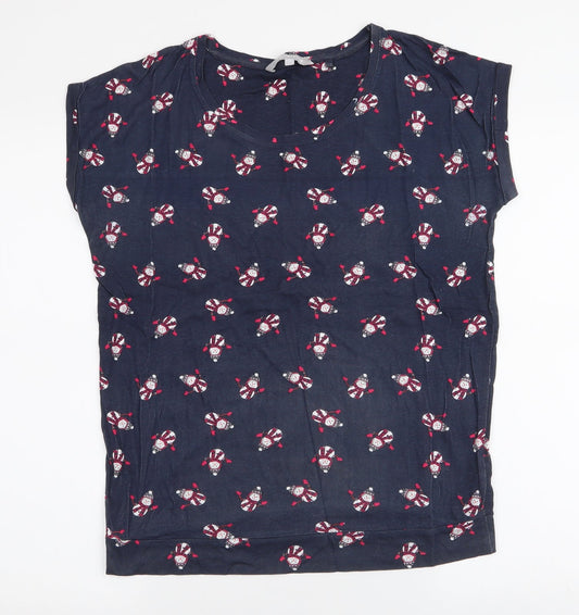 Womens UK Size 12 Red Herring Blue Jersey T-Shirt