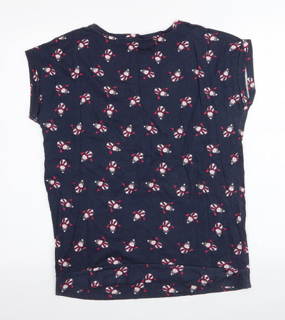 Womens UK Size 12 Red Herring Blue Jersey T-Shirt