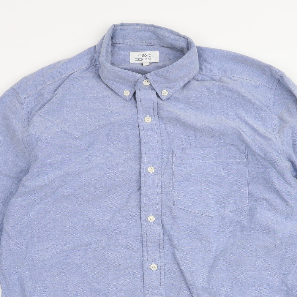Mens UK Size S NEXT Blue  Button-Up Long Sleeve Casual Shirt