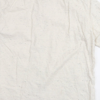 George Mens Ivory  Cotton  Button-Up Size L Collared Button