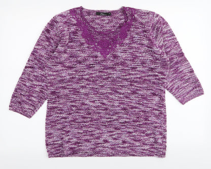 Womens UK Size M BM Collection Purple Pullover Jumper