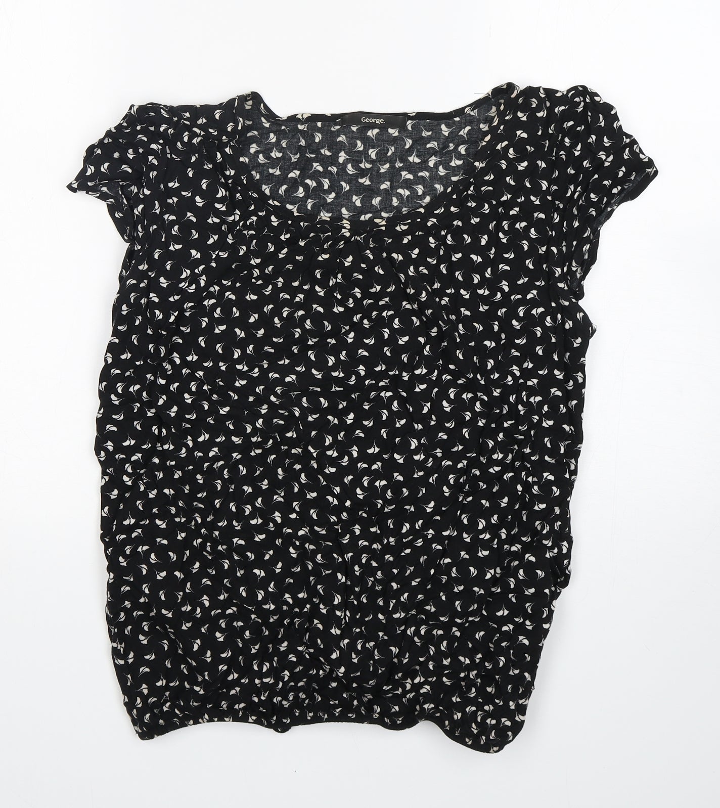 George Womens Multicoloured Floral Viscose Basic Blouse Size 10 Boat Neck