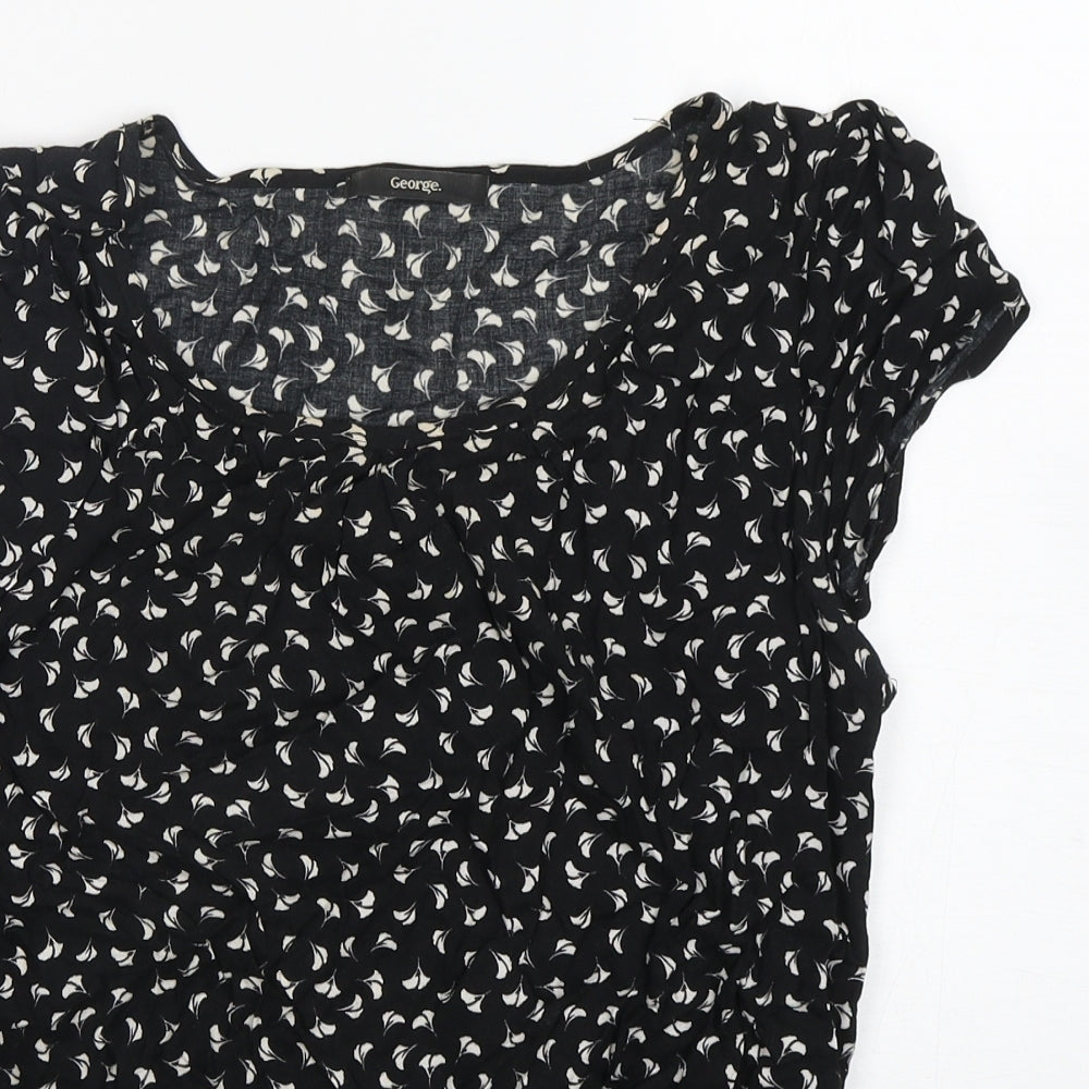 George Womens Multicoloured Floral Viscose Basic Blouse Size 10 Boat Neck