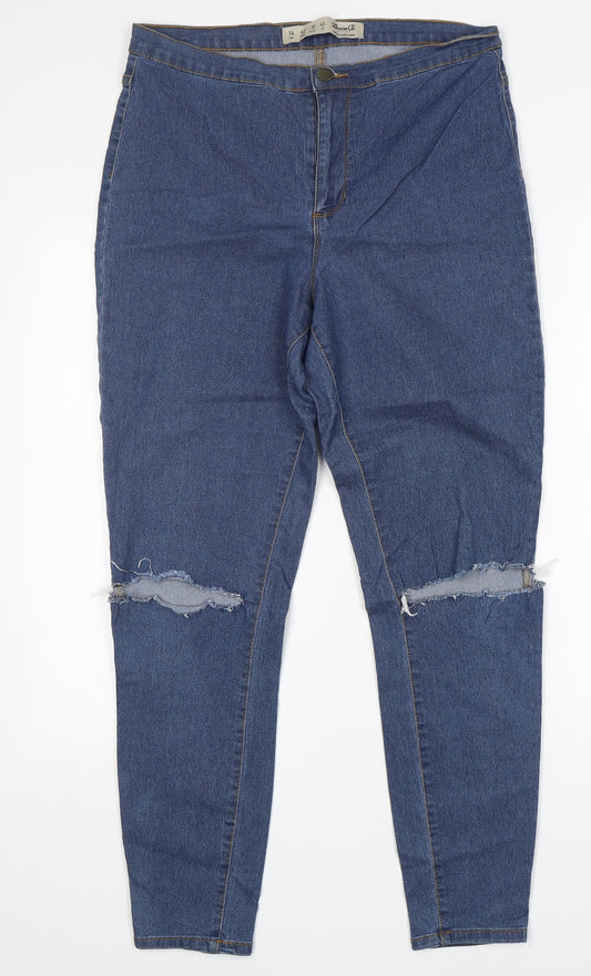 Denim Co Womens Blue  Cotton Skinny Jeans Size 14 L30 in Regular