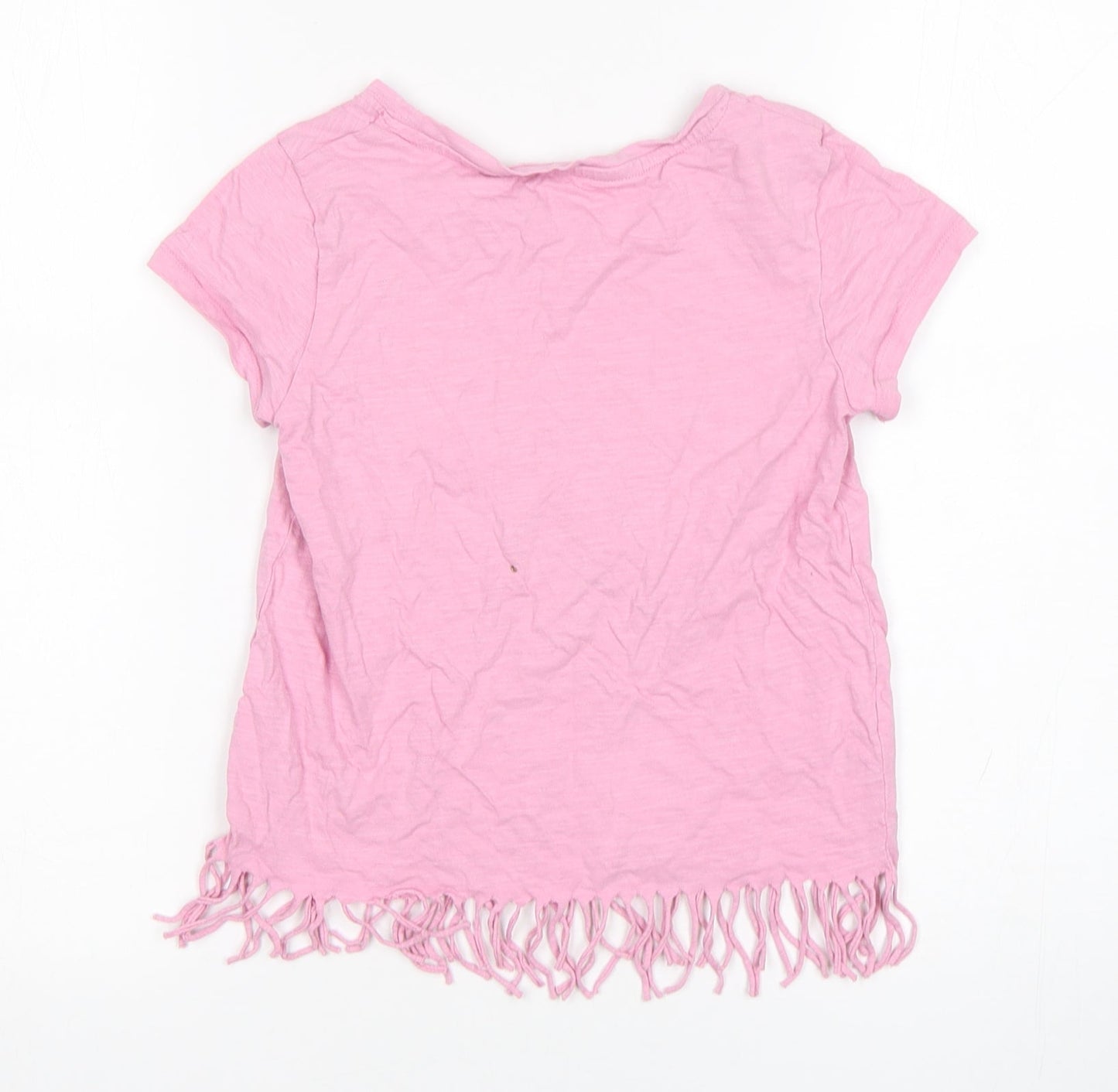 NEXT Girls Pink  Cotton Basic T-Shirt Size 9 Years Round Neck Pullover - Los Angeles