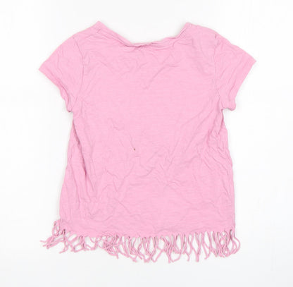 NEXT Girls Pink  Cotton Basic T-Shirt Size 9 Years Round Neck Pullover - Los Angeles