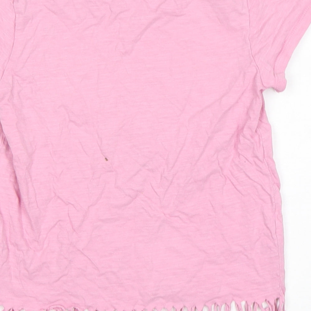 NEXT Girls Pink  Cotton Basic T-Shirt Size 9 Years Round Neck Pullover - Los Angeles