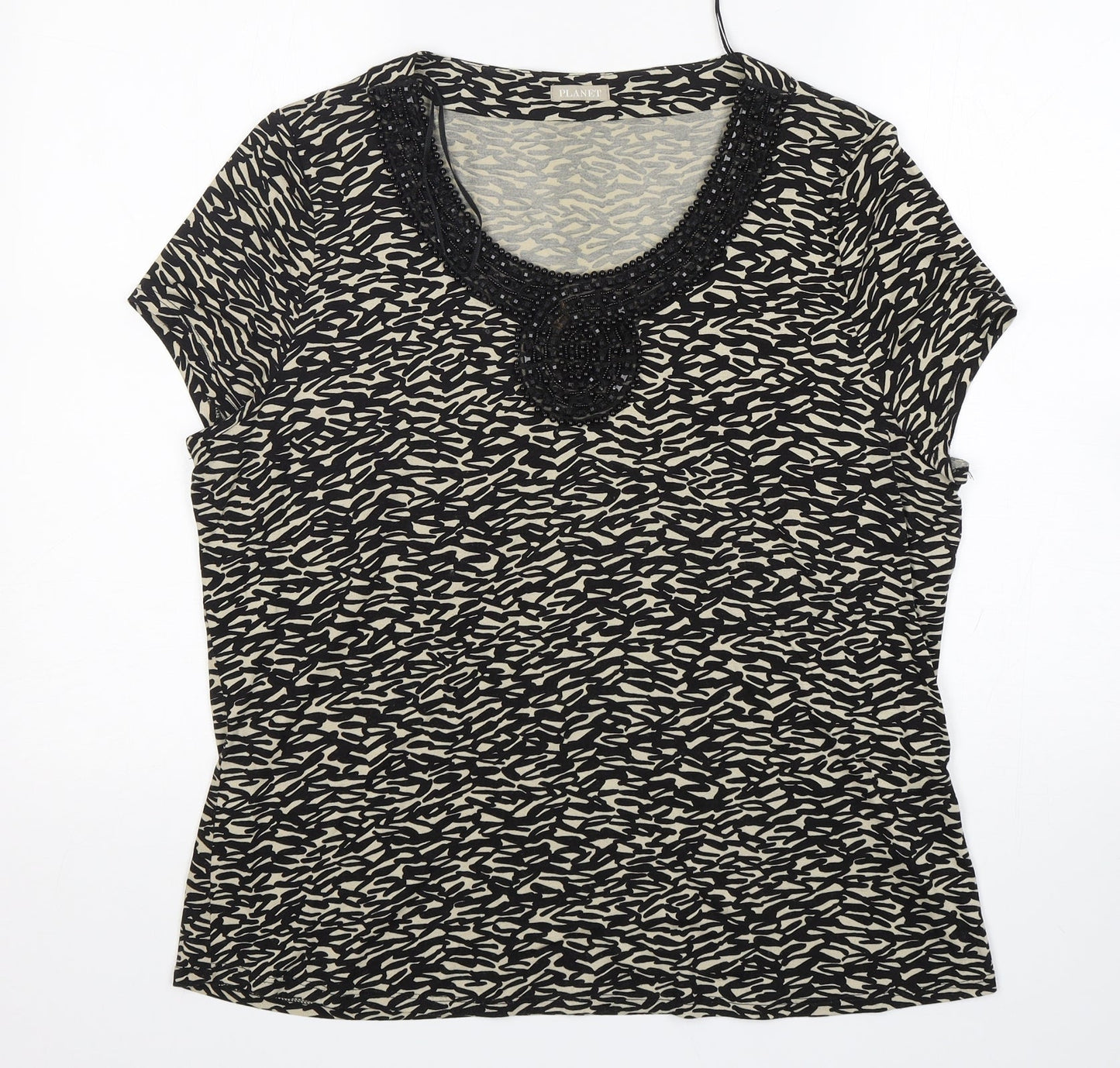 Womens UK Size XL Planet Multicoloured Basic T-Shirt