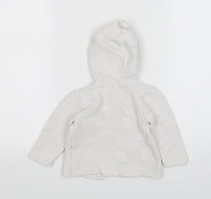 Primark Girls White  Cotton Cardigan Jumper Size 6-9 Months  Button