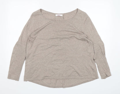 Milano  Womens Beige Round Neck  Polyester Pullover Jumper Size M