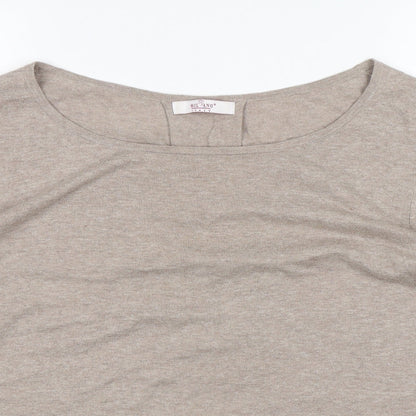 Milano  Womens Beige Round Neck  Polyester Pullover Jumper Size M