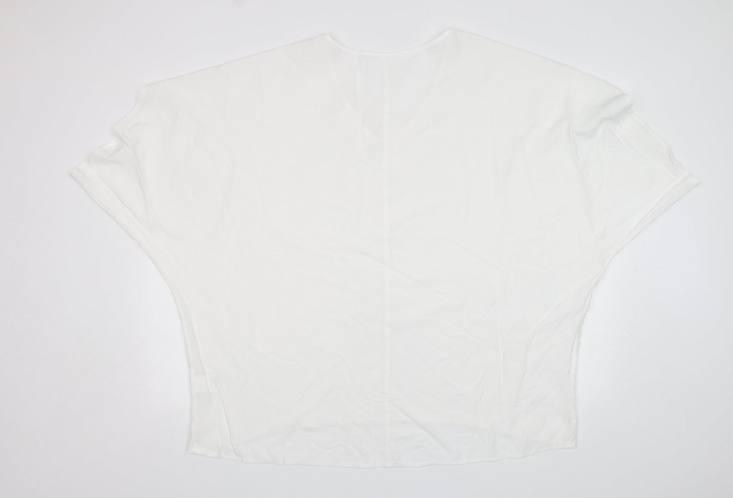 Shein  Womens White  Polyester Basic Blouse Size XL V-Neck