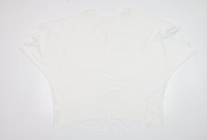 Shein  Womens White  Polyester Basic Blouse Size XL V-Neck