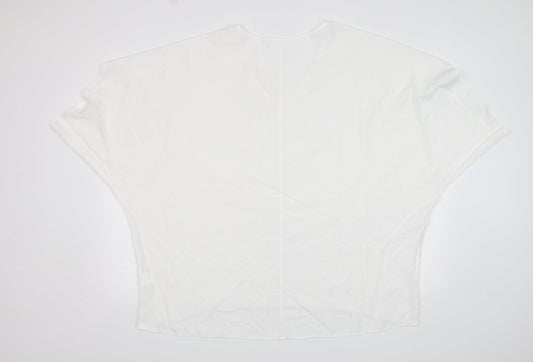 Shein  Womens White  Polyester Basic Blouse Size XL V-Neck