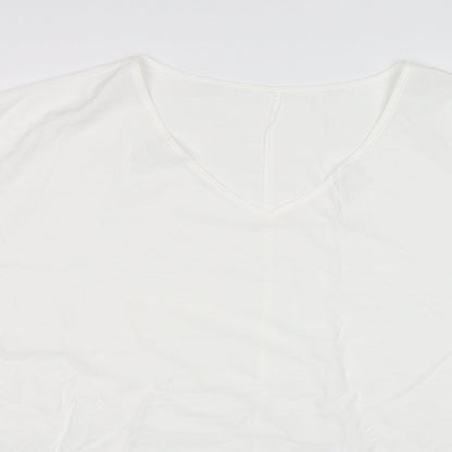 Shein  Womens White  Polyester Basic Blouse Size XL V-Neck