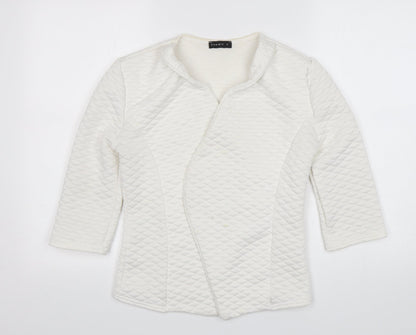 Womens UK Size 8 Exhibit White Cardigan Jumper