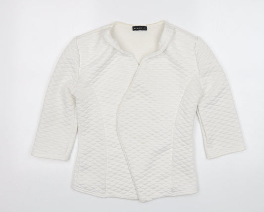 Womens UK Size 8 Exhibit White Cardigan Jumper
