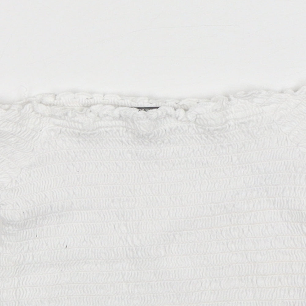 Primark Girls White  Cotton Basic T-Shirt Size 4-5 Years Boat Neck Pullover