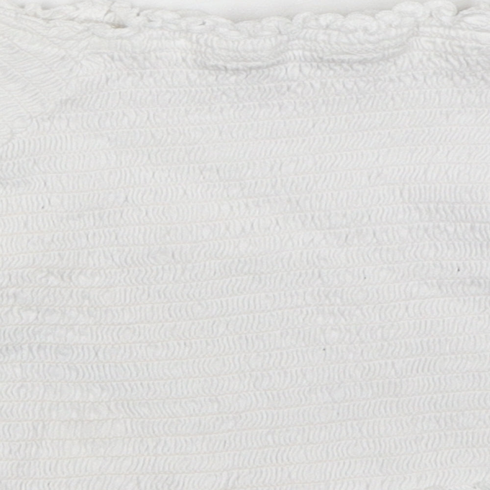 Primark Girls White  Cotton Basic T-Shirt Size 4-5 Years Boat Neck Pullover