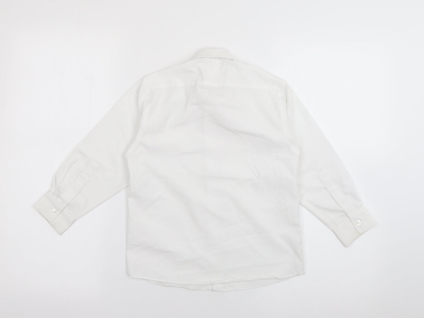John Lewis Boys White  Polyester Basic Button-Up Size 5 Years Collared Button