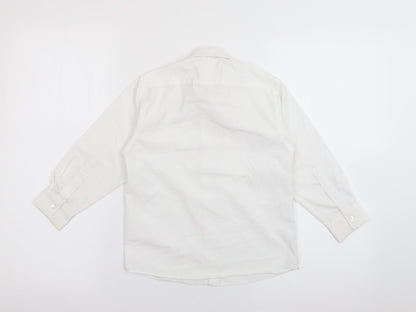 John Lewis Boys White  Polyester Basic Button-Up Size 5 Years Collared Button