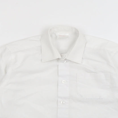 John Lewis Boys White  Polyester Basic Button-Up Size 5 Years Collared Button