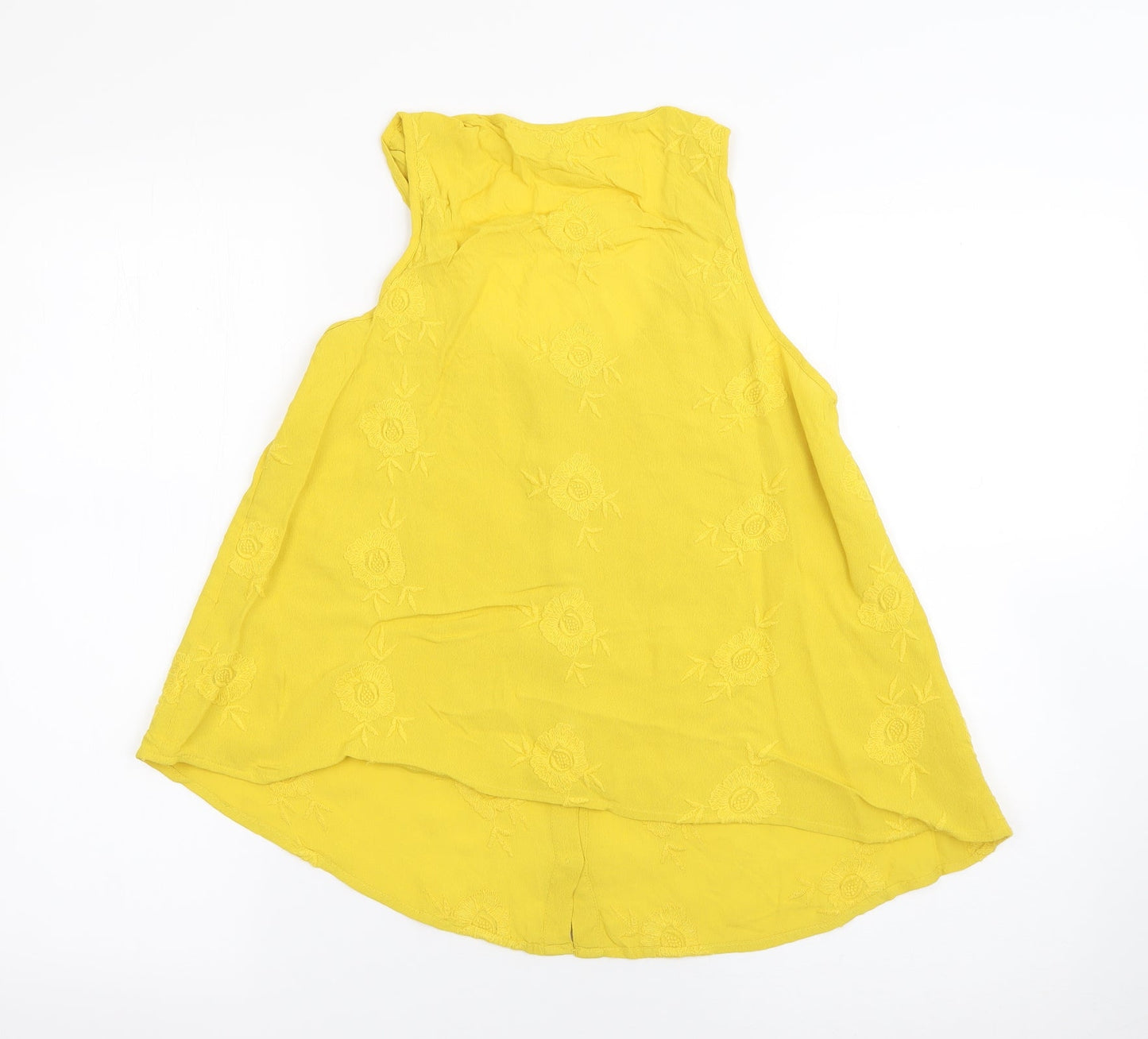 Womens UK Size 8 River Island Yellow Basic Tank