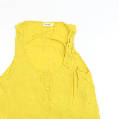 Womens UK Size 8 River Island Yellow Basic Tank