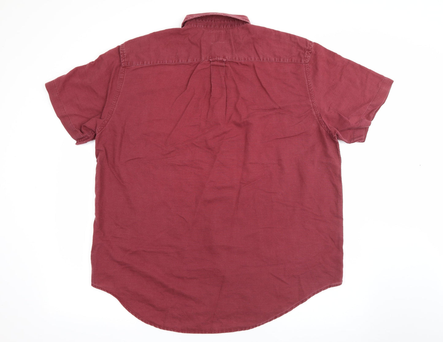 Mens UK Size L Gap Red  Button-Up Short Sleeve Casual Shirt