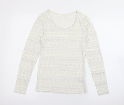 Womens UK Size 12 Marks and Spencer White Pullover Jumper