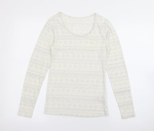 Womens UK Size 12 Marks and Spencer White Pullover Jumper