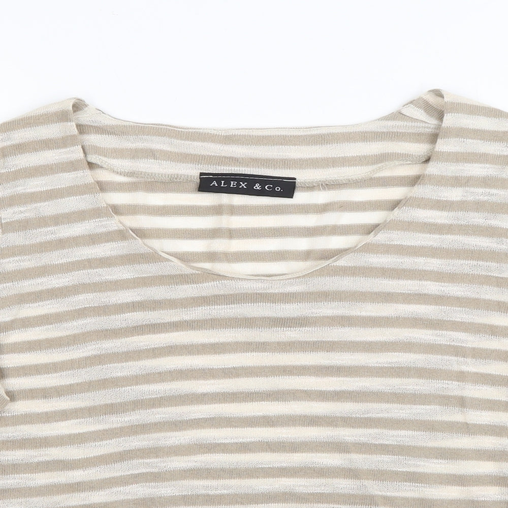 Womens UK Size 12 Alex & Co Beige Pullover Jumper