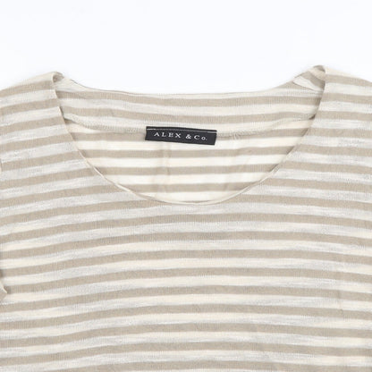 Womens UK Size 12 Alex & Co Beige Pullover Jumper