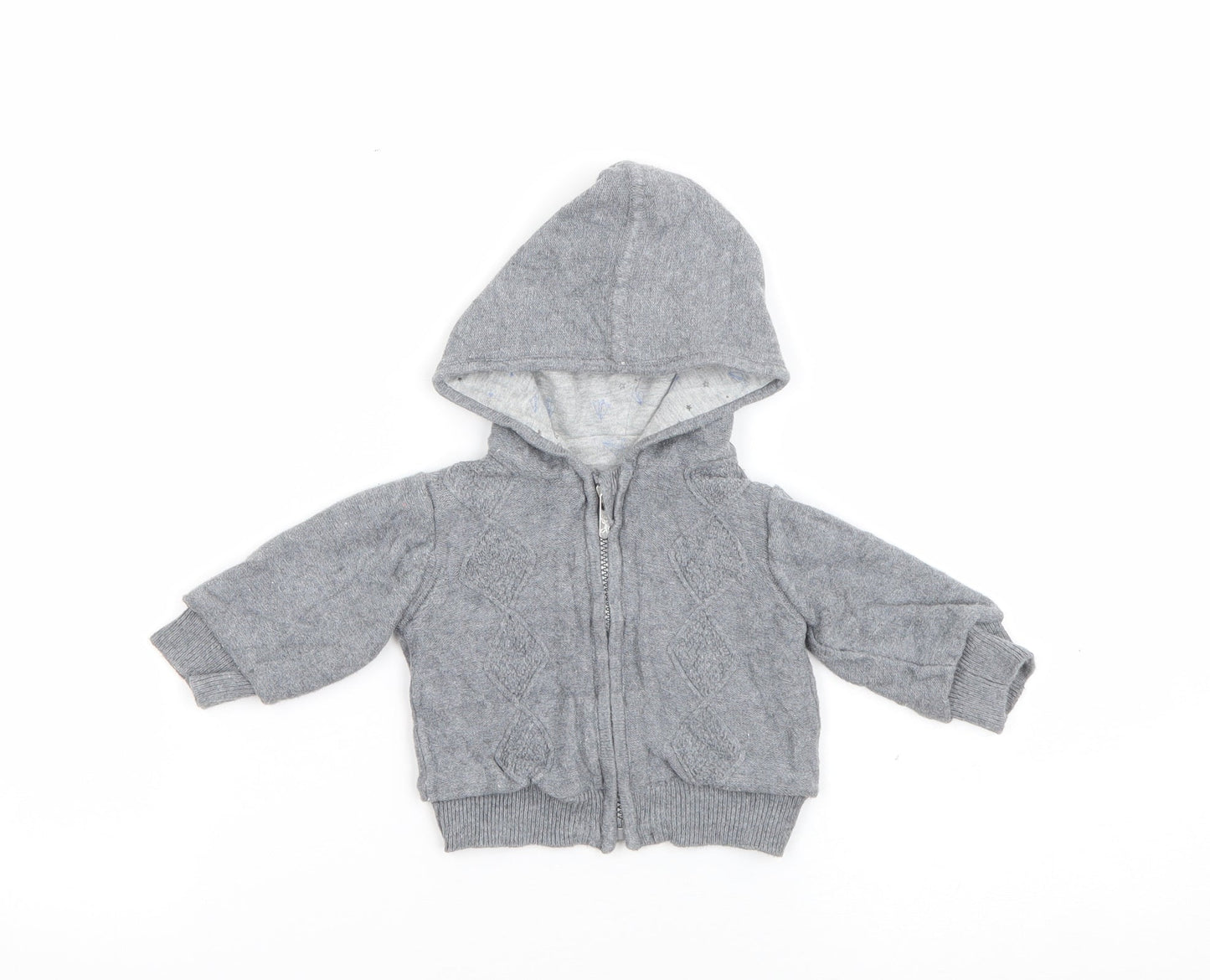 Mothercare Baby Green  Cotton Full Zip Jumper Size 0-3 Months  Zip