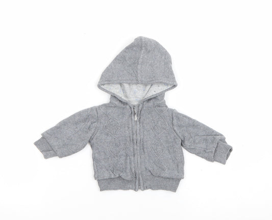 Mothercare Baby Green  Cotton Full Zip Jumper Size 0-3 Months  Zip