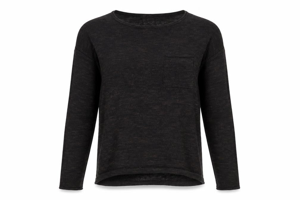 Front view of H&M women’s brown scoop neck polyacrylate fibre jumper, size XS