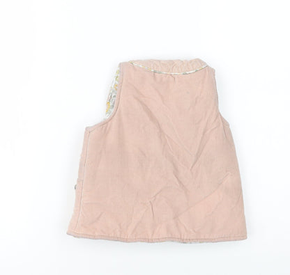 Shabby Chic Girls Pink   Gilet Waistcoat Size 4 Years  Snap