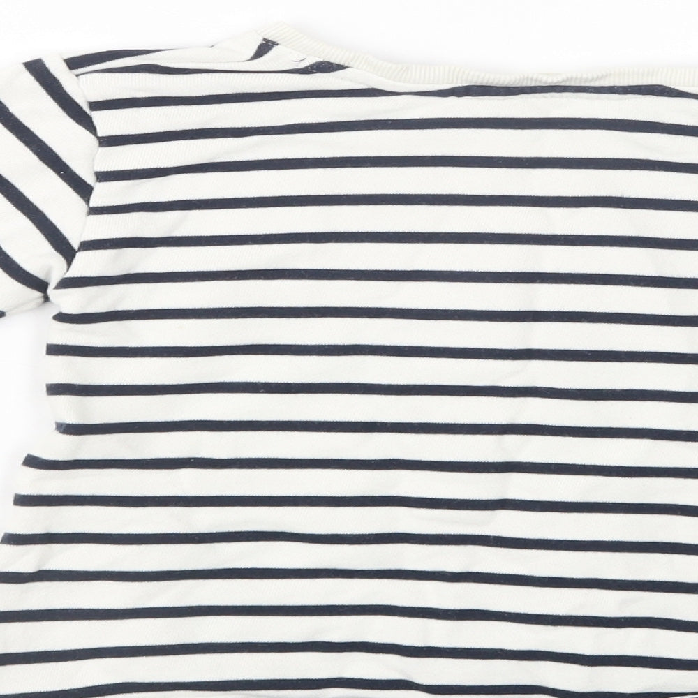 H&M Girls White Striped Cotton Pullover Sweatshirt Size 4-5 Years  Pullover - Boat