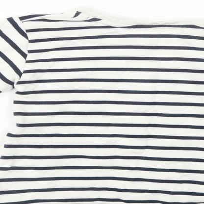 H&M Girls White Striped Cotton Pullover Sweatshirt Size 4-5 Years  Pullover - Boat