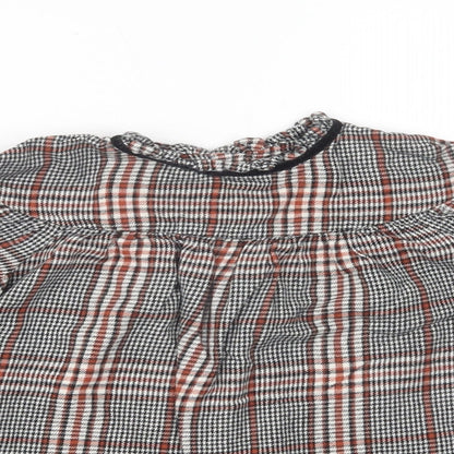 NEXT Baby Grey Plaid Cotton Tunic Blouse Size 18-24 Months Collared Button