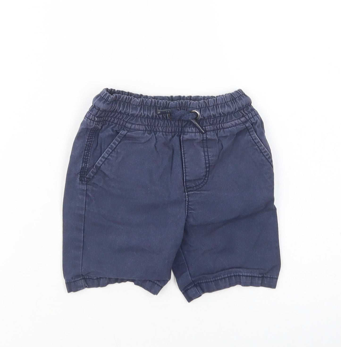 F&F Baby Blue  Cotton Cropped Trousers Size 12-18 Months  Drawstring