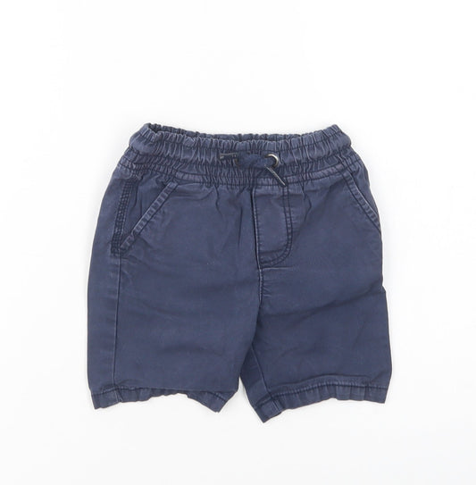 F&F Baby Blue  Cotton Cropped Trousers Size 12-18 Months  Drawstring