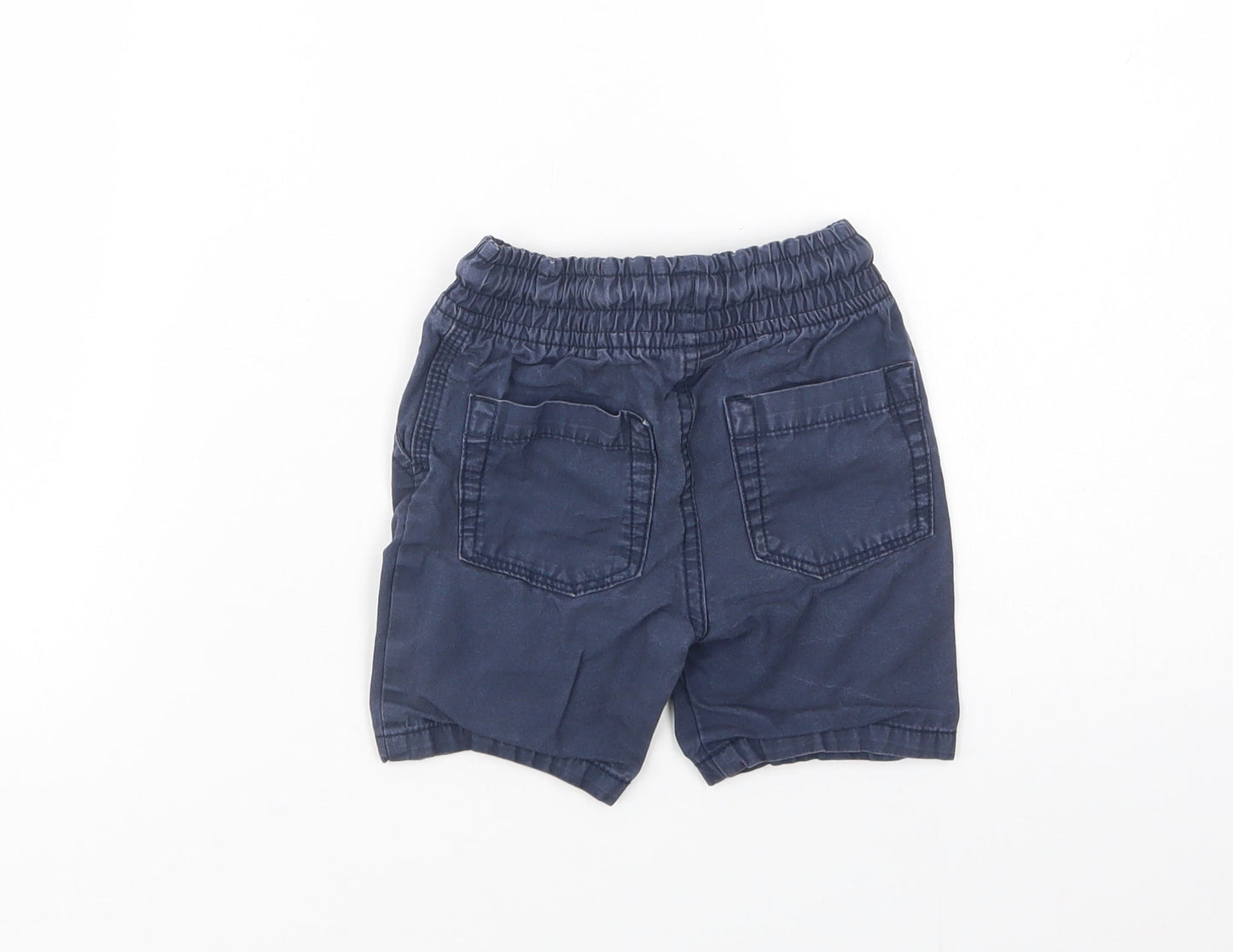 F&F Baby Blue  Cotton Cropped Trousers Size 12-18 Months  Drawstring
