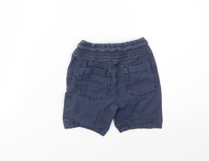 F&F Baby Blue  Cotton Cropped Trousers Size 12-18 Months  Drawstring