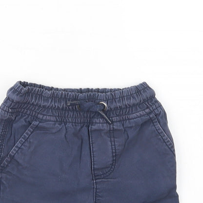 F&F Baby Blue  Cotton Cropped Trousers Size 12-18 Months  Drawstring